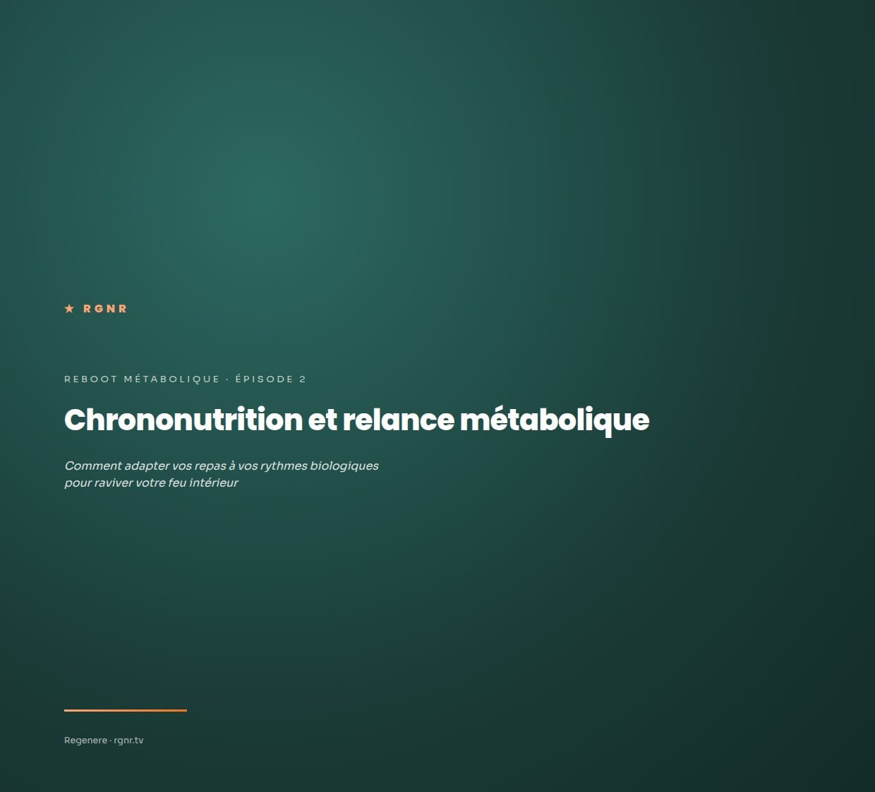 Chrononutrition et relance métabolique — PDF